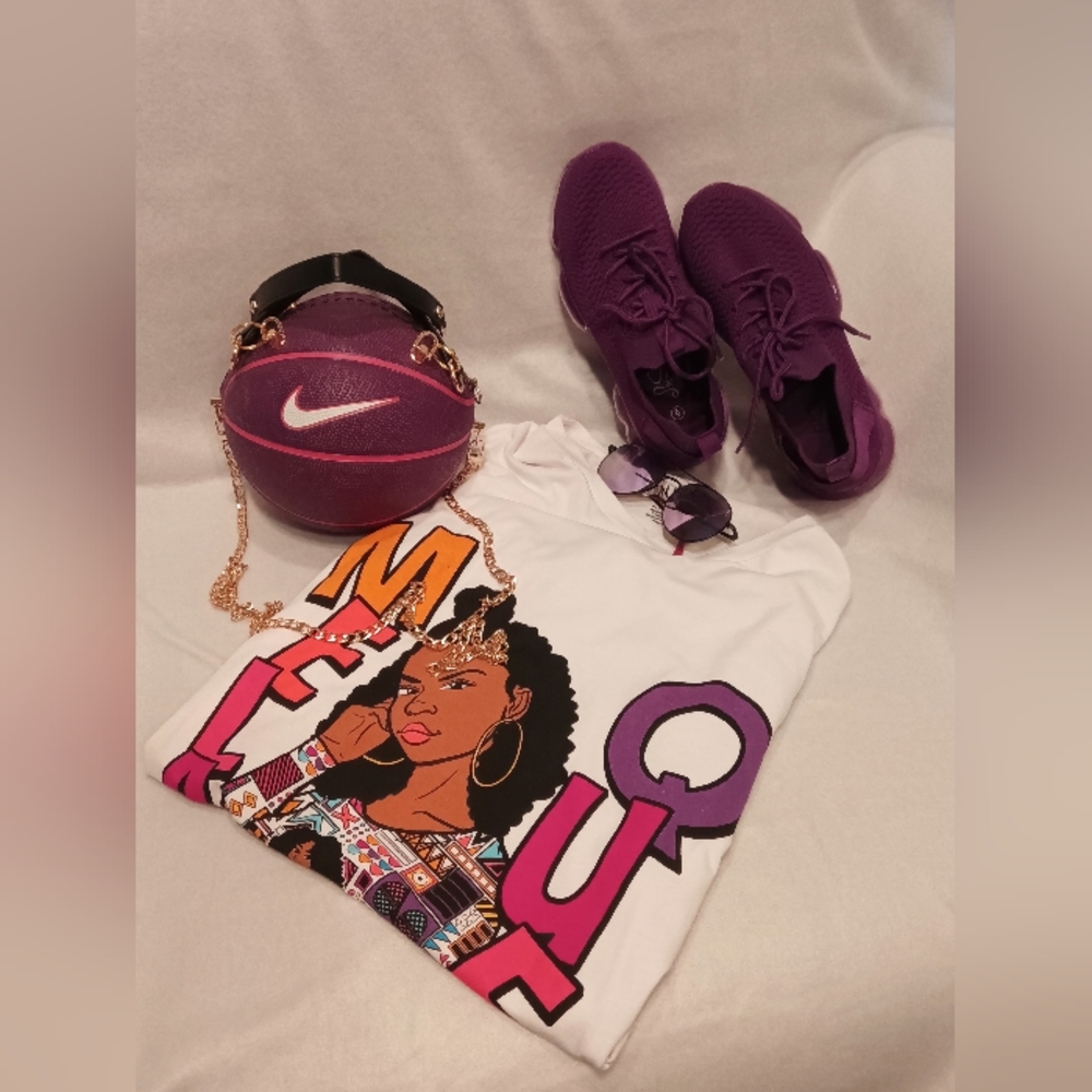 NWT NEW LIMITED EDITION HANDMADE NIKE SKILLS PURPLE/PINK π©·π BASKETBALL PURSEπ - Picture 6 of 16